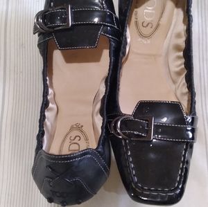 Tod's Black Ballerina slip on, Size 7.5